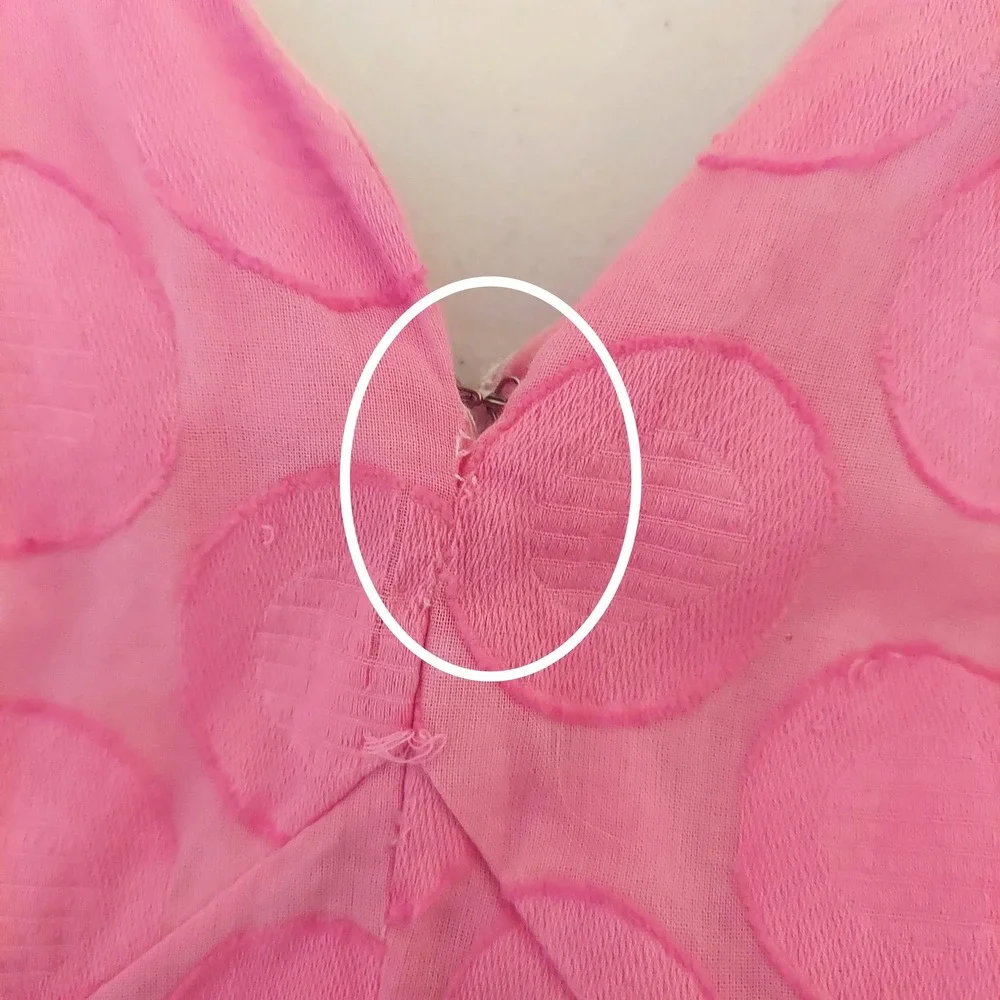Calvin Klein Pink Circle Jacquard V-Neck Fit and Flare Dress Size 6 - Picture 4 of 9